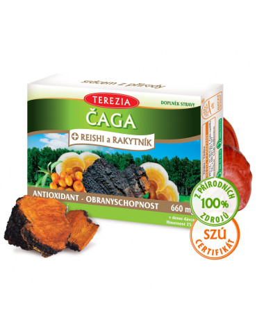 Terezia CHAGA + REISHI AND SEA BUCKTHORN 60 capsules      Best before  04/2024