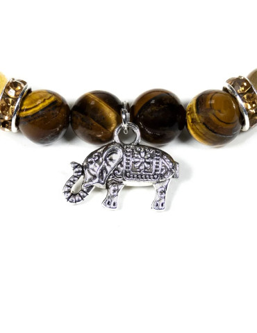 Elephant bracelet with tiger eye and rutile quartz 2