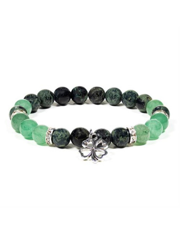 Ristikuga käevõru kambaba jaspise ja aventuriiniga