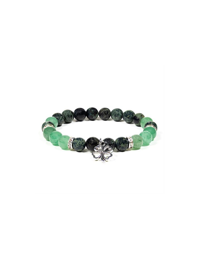 Clover bracelet with kambaba jasper and aventurine