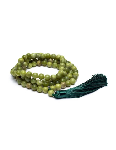 Mala green jadeite with tassel