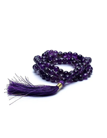 Mala with amethyst 108 stones