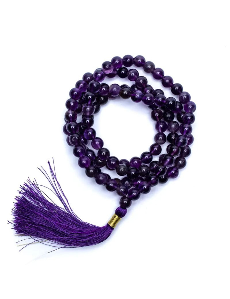 Mala with amethyst 108 stones