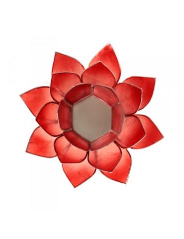 Tea candle holder in the shape of a lotus flower, light pink-red 2