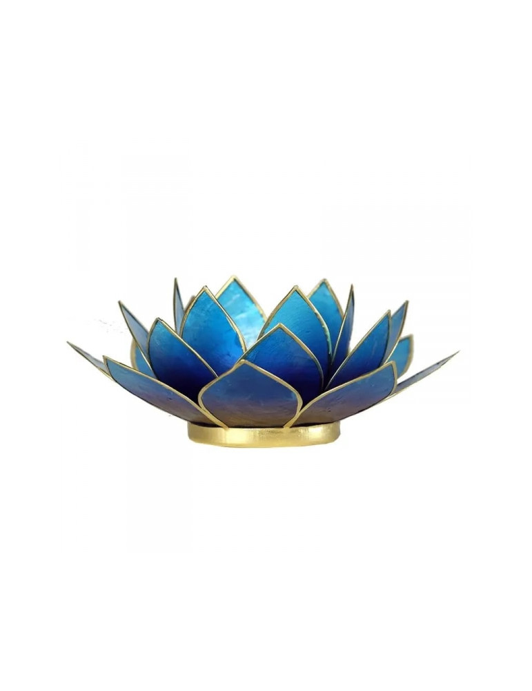 Tea candle base in the shape of a lotus flower, violet-blue