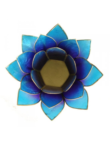 Tea candle base in the shape of a lotus flower, violet-blue 2