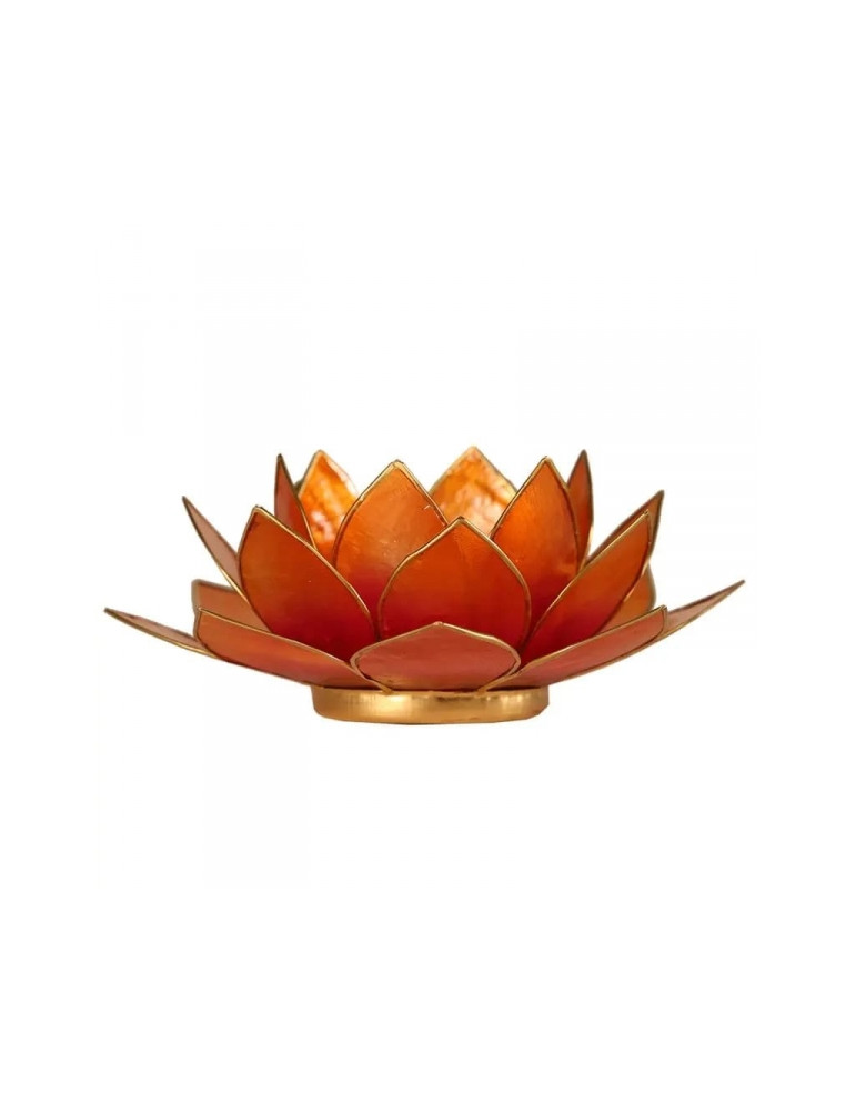 Lootoslille kujuline teeküünla alus oranž