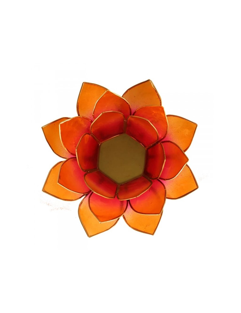 Lootoslille kujuline teeküünla alus oranž