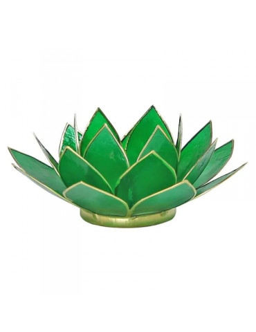 Tealight base in the shape of a lotus flower, green