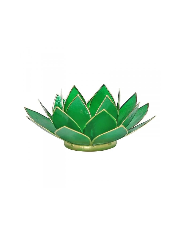 Tealight base in the shape of a lotus flower, green