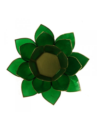 Tealight base in the shape of a lotus flower, green 2