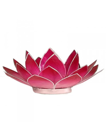 Tea candle base in the shape of a lotus flower, purple-pink