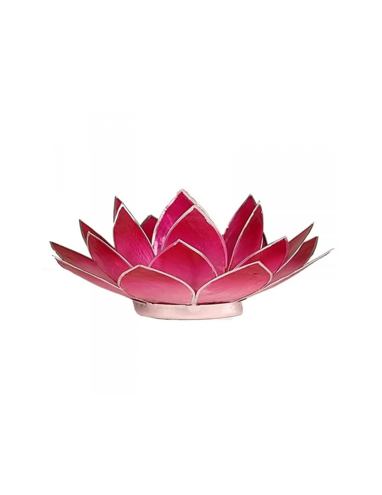 Tea candle base in the shape of a lotus flower, purple-pink