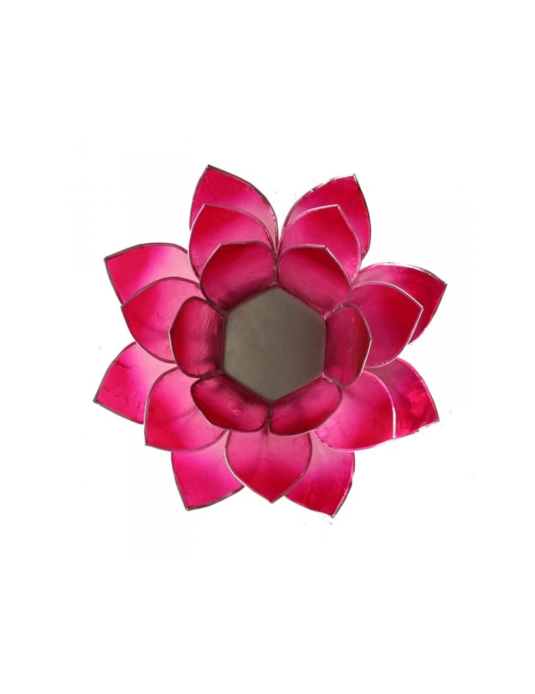 Tea candle base in the shape of a lotus flower, purple-pink
