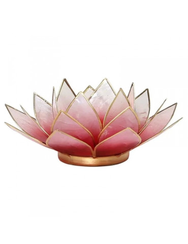 Red-pink tea candle base in the shape of a lotus flower