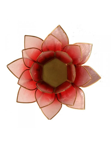 Red-pink tea candle base in the shape of a lotus flower 2