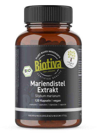 Biotiva organic milk thistle extract 120 kapslit    Best before 06/2024