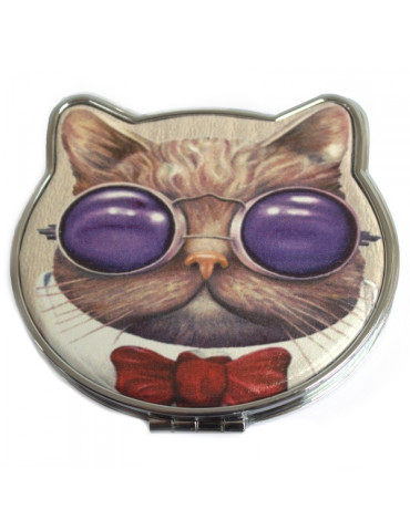 Pocket mirror Cat with sunglasses