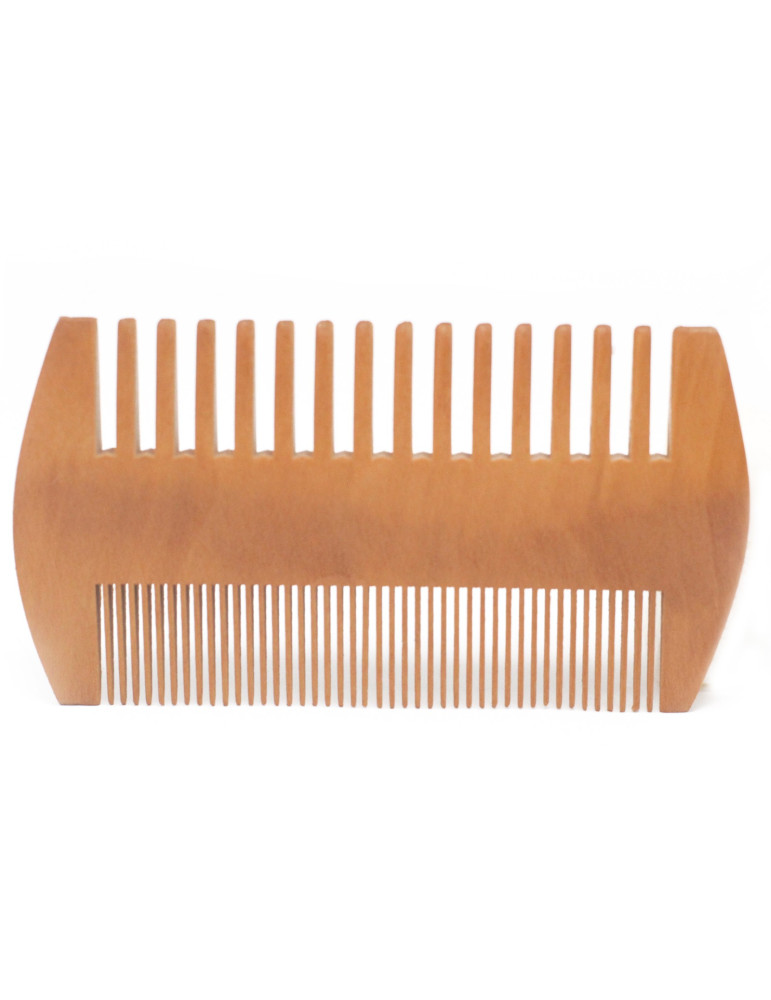 Double-sided bamboo beard comb