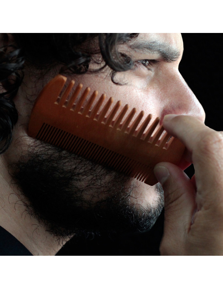 Double-sided bamboo beard comb
