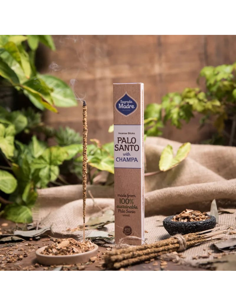 Sagrada Madre PALO SANTO INCENSE WITH CHAMPA 22,8cm