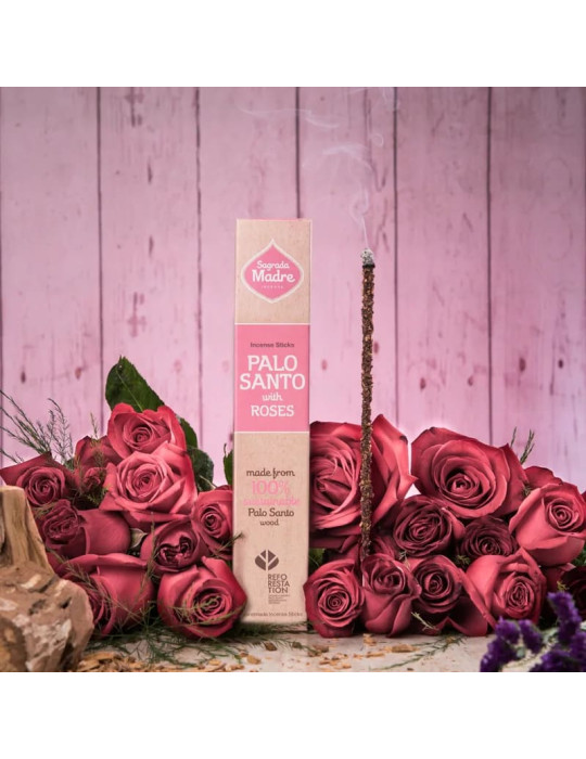 Sagrada Madre PALO SANTO INCENSE WITH ROSE 22,8cm