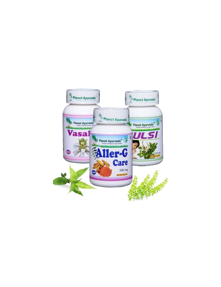 Planet Ayurveda ALLERGIA JA ASTMA  vähendamise pakett 3x60 kapslit