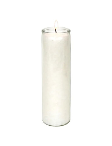 Yogi-Yogini white unscented candle in a glass 21x6,5cm