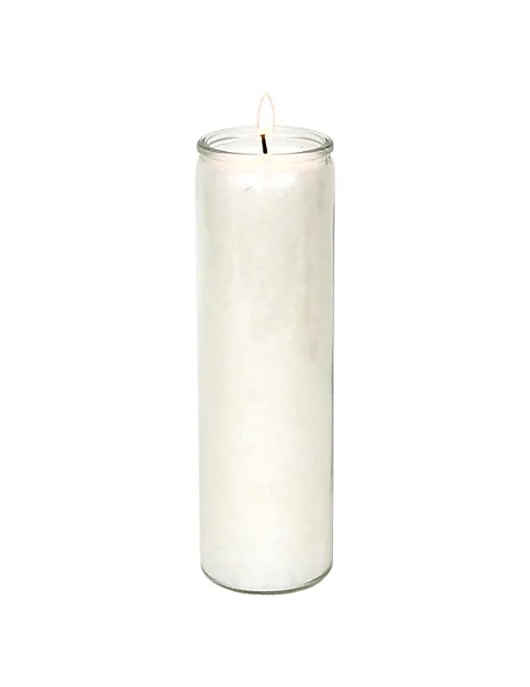 Yogi-Yogini white unscented candle in a glass 21x6,5cm