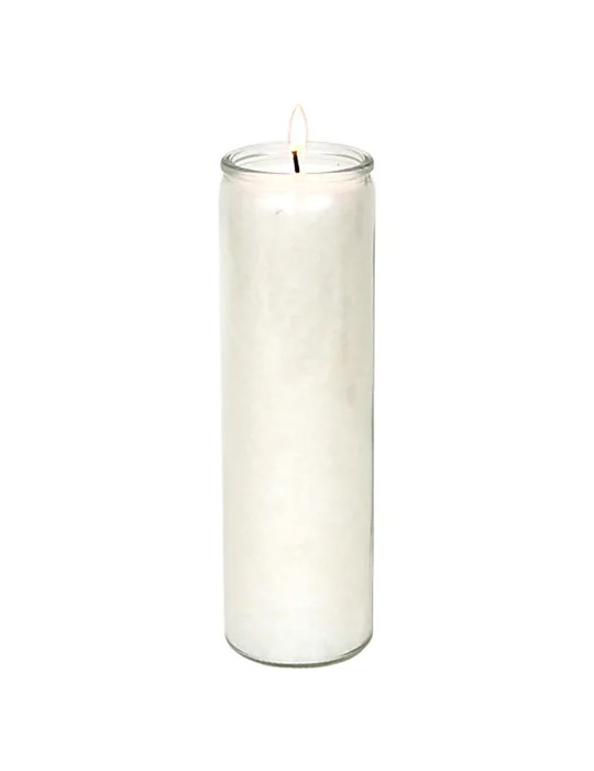 Yogi-Yogini white unscented candle in a glass 21x6,5cm