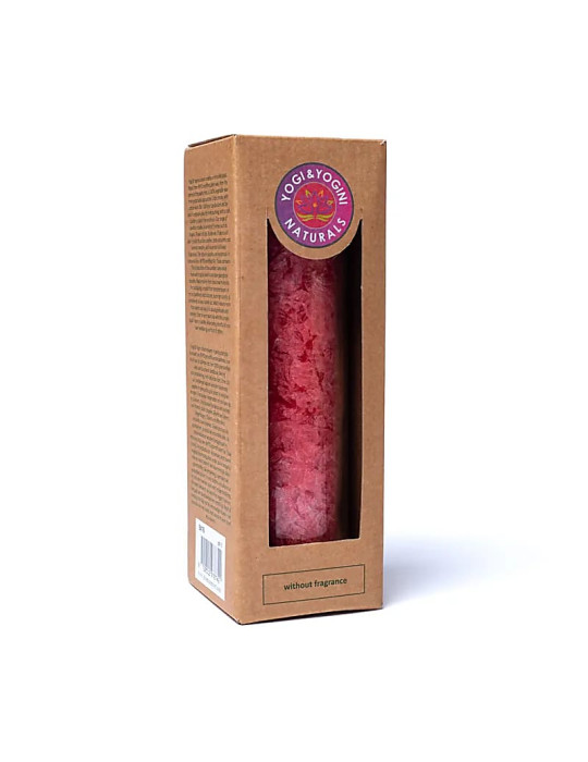 Yogi-Yogini a red stearin candle in a glass 21x6,5cm