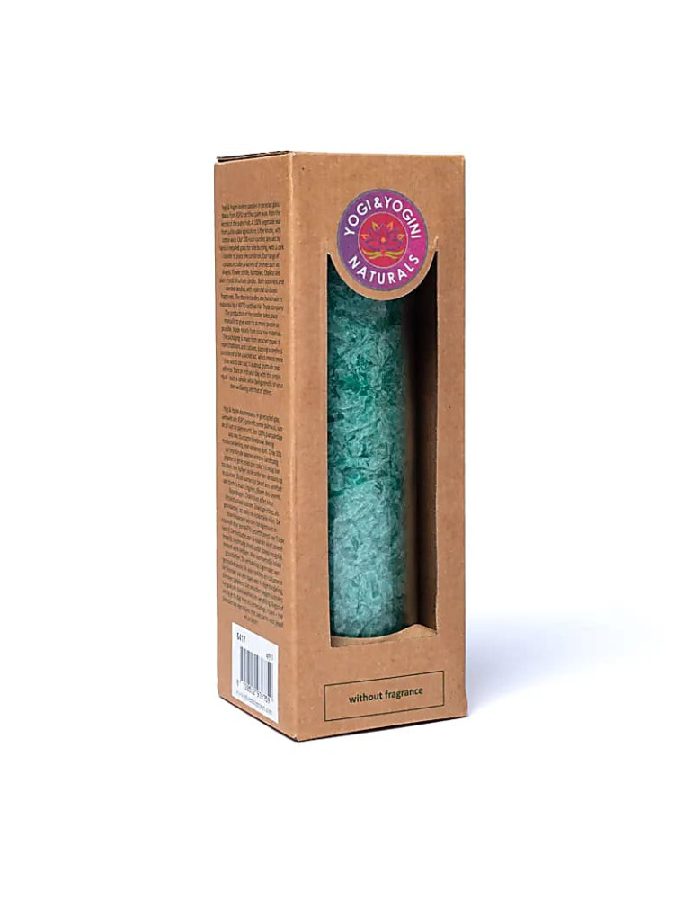 Yogi-Yogini a green stearin candle in a glass 21x6,5cm