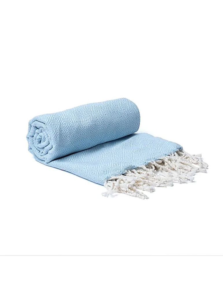 Hand-woven oriental bath or sauna towel blue 190x90cm