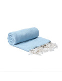 Hand-woven oriental bath or sauna towel blue 190x90cm