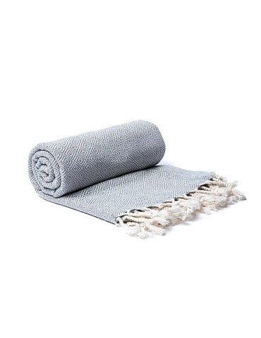 Hand-woven oriental bath or sauna towel gray 190x90cm