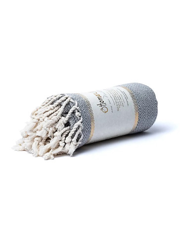 Hand-woven oriental bath or sauna towel gray 190x90cm 2