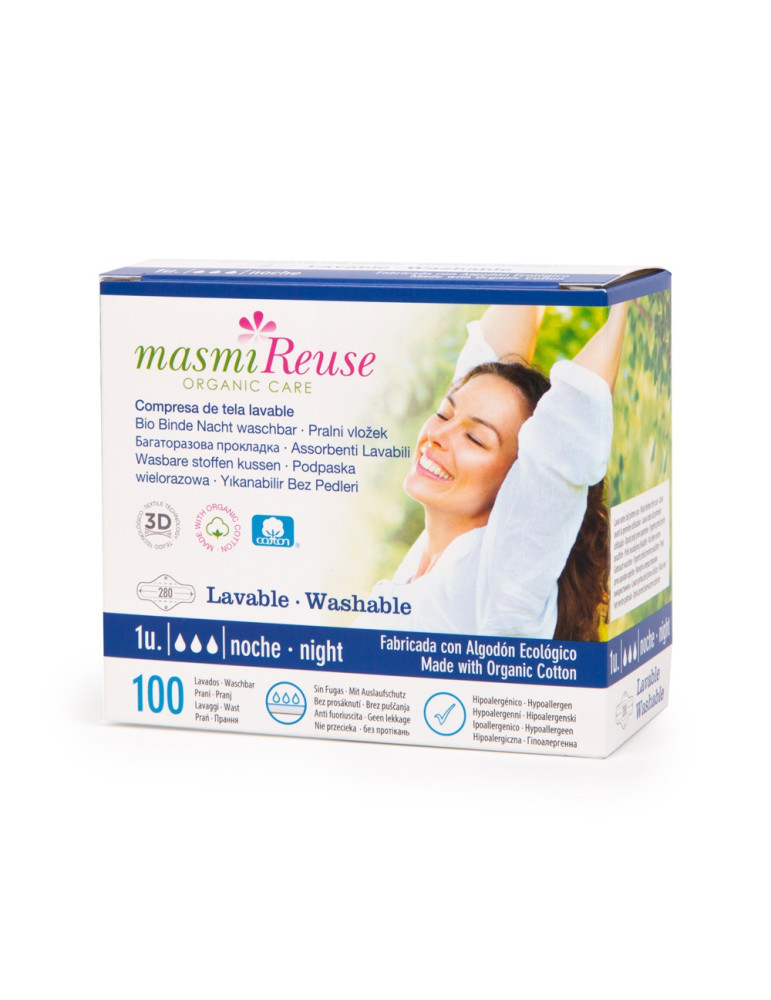 Washable sanitary napkin for the night