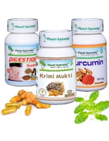 Planet Ayurveda Kit against internal parasites 3x60 capsules