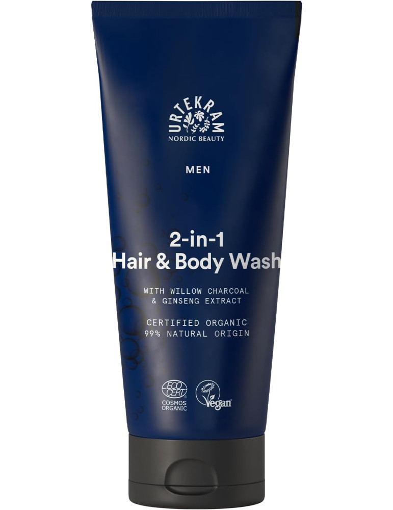 Urtekram – 2-in-1 men's hair and body wash with ginseng  200ml