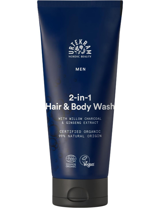 Urtekram – 2-in-1 men's hair and body wash with ginseng  200ml