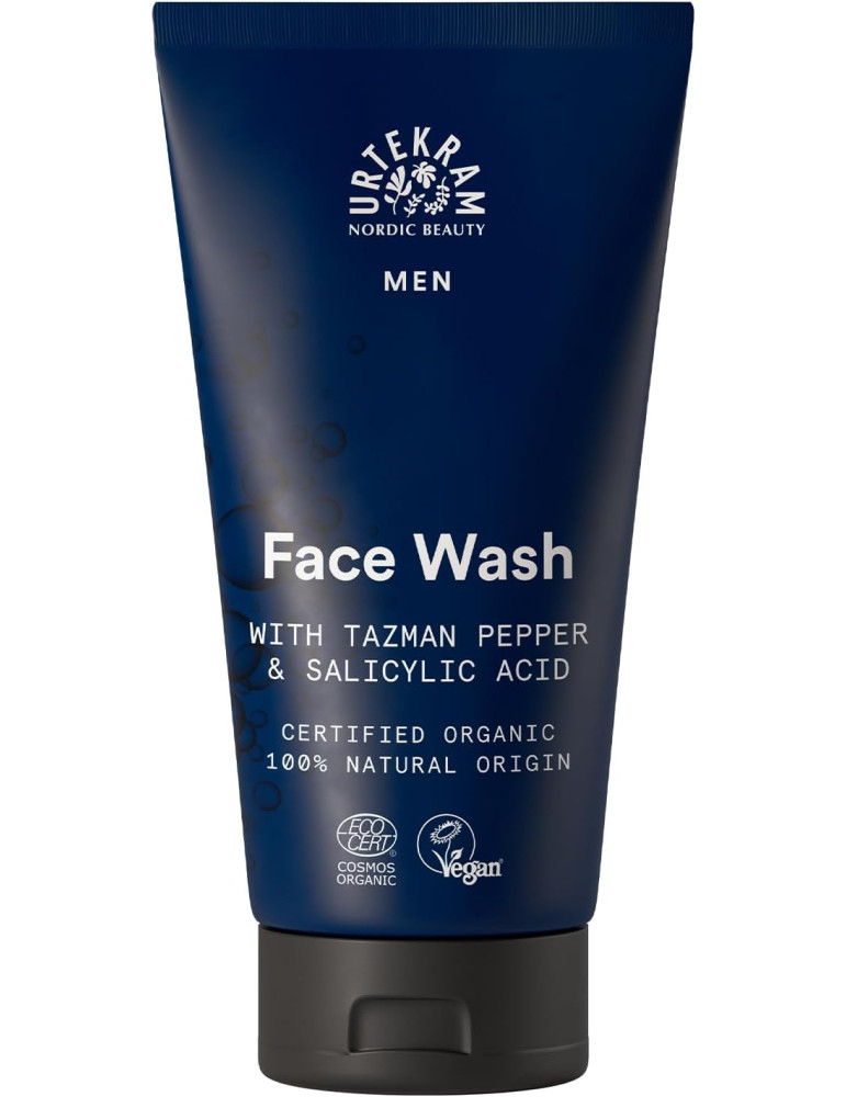 Urtekram Face wash gel for men, with salicylic acid, 150ml