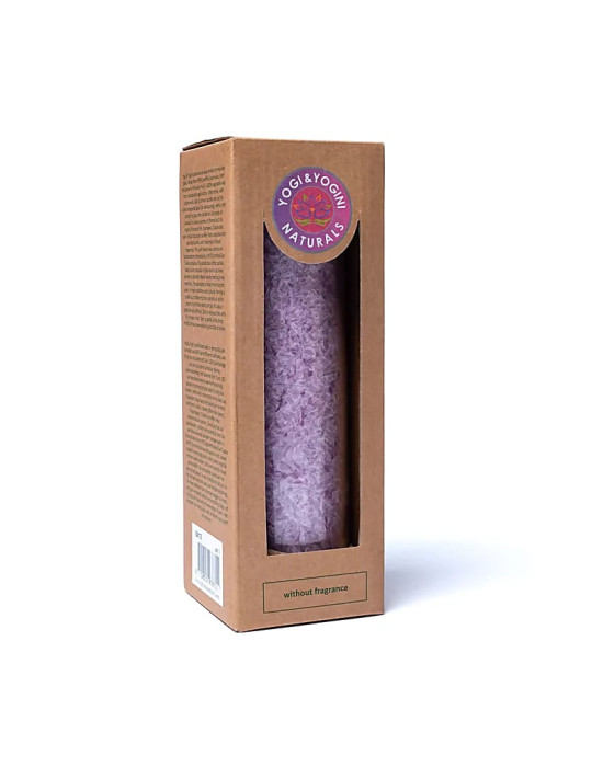Yogi&Yogini stearin candle PURPLE, odorless, in glass 21x6,5cm