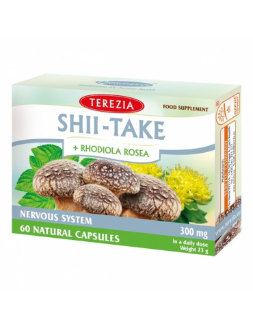Terezia Shii-Take + Rhodiola Rosea, vähendab väsimust ja stressi 60 kapslit