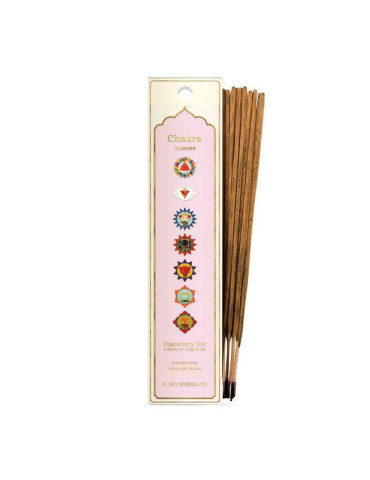 Fiore D'Oriente Chakra Incense Box, 3 sticks X 7 Fragrances +  CD