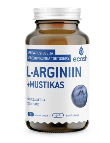 L-Arginiin + mustikas, 90 tk
