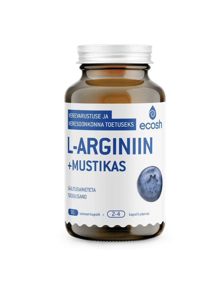 L-Arginiin + mustikas, 90 tk