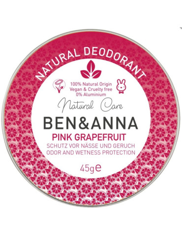 Ben&Anna Cream deodorant Pink Grapefruit, 45 g