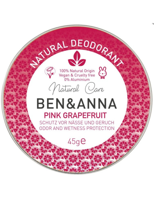 Ben&Anna Kreemdeodorant Pink Grapefruit, 45 g
