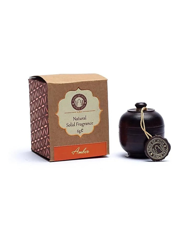 Song of India Song of India Amber Scented Cream in Rosewood Jar 6g