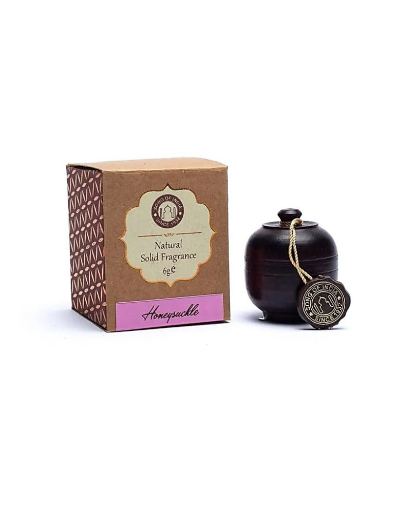 Honeysuckle scented solid perfume in a rosewood jar 6g